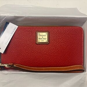 Dooney & Bourke Red Pebbled Leather Wristlet